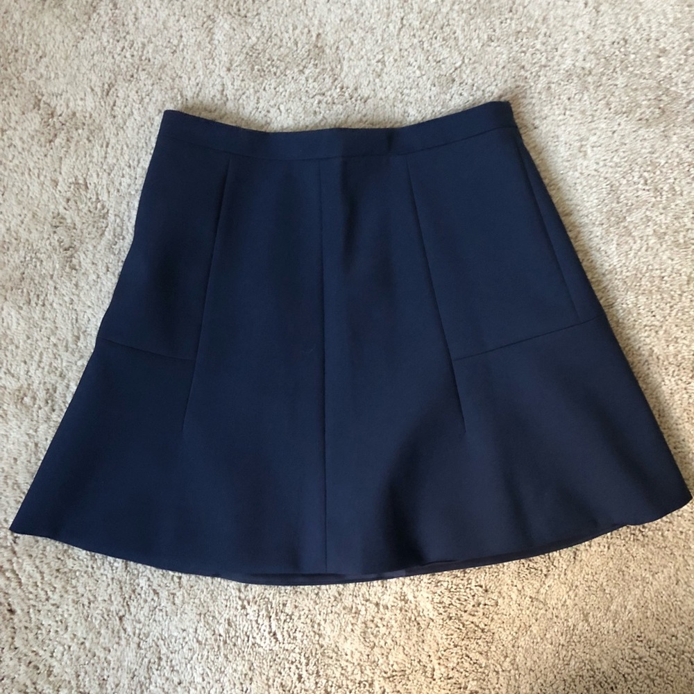Jcrew navy blue flare skirt